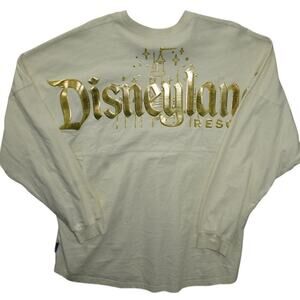 Disneyland Resort Spirit Jersey Cream Gold Foil Long Sleeve Shirt – Size XL
